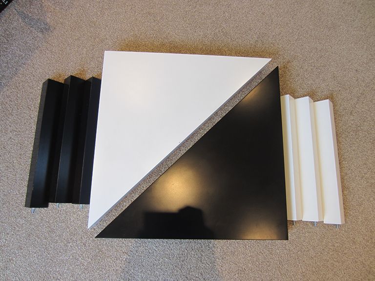 Ikea LACK 2 small Black and white triangle coffee side table/ corner
